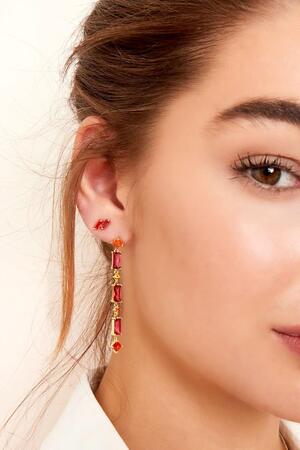 Ear studs colored stones - Sparkle collection Gold Copper h5 Picture2